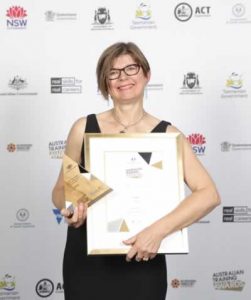 Lidia Lipkiewicz, winner of the 2018 Excellence in Language, Literacy and Numeracy Practice Award