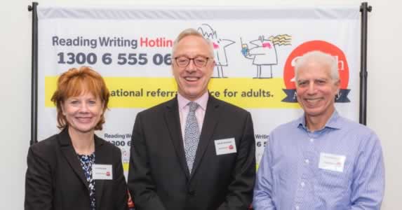 Speakers Lyn Wilson Team Leader Literacy TAFE NSW, David Riordan Director of City Operations City of Sydney and Don Perlgut the CEO of Community Colleges Australia. 