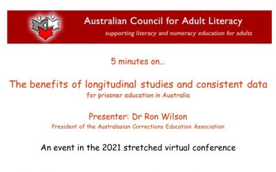 5 minutes on The benefits of longitudinal studies and consistent data for prisoner education in Australia – Ron Wilson