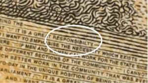 Fifty dollar note extract